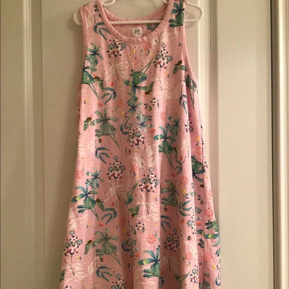 GAP Other - Gap Pink Sleeveless Dress w/ Tropical Design 10 ⭐️